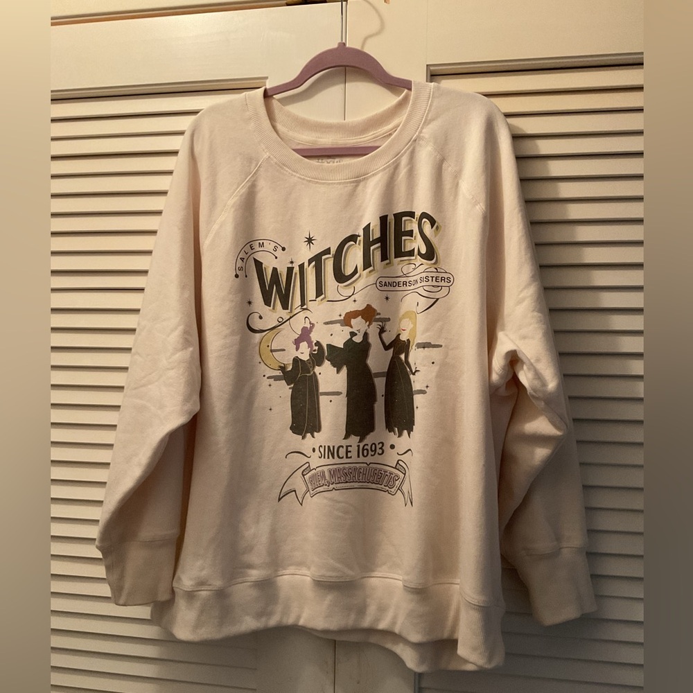 Maurices Cream Witches Graphic Sweater